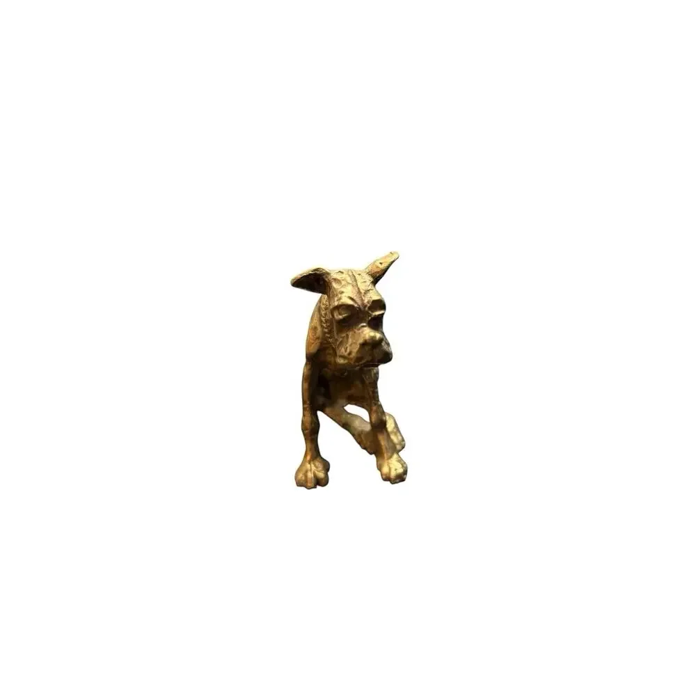Brass Boxer Figurine Vintage 4”